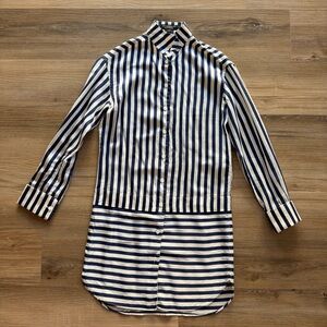 Burberry Navy and White Striped Mini Dress